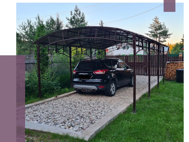 Навесы для автомобиля в Ивантеевке от 13219 руб.  | ПРОЛЁТ-Внт