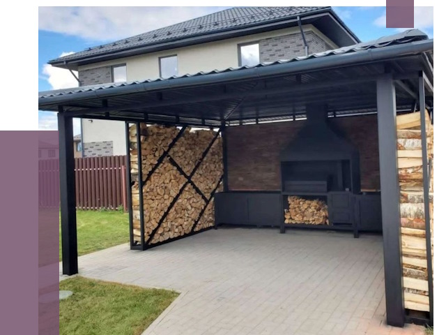 Навесы для барбекю в Ивантеевке от 12807 руб. под ключ | ПРОЛЁТ-Внт