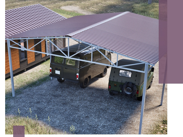 Двускатные навесы под ключ в Ивантеевке — изготовление и монтаж