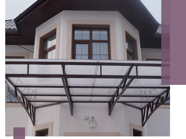 Козырьки из поликарбоната под ключ в Ивантеевке