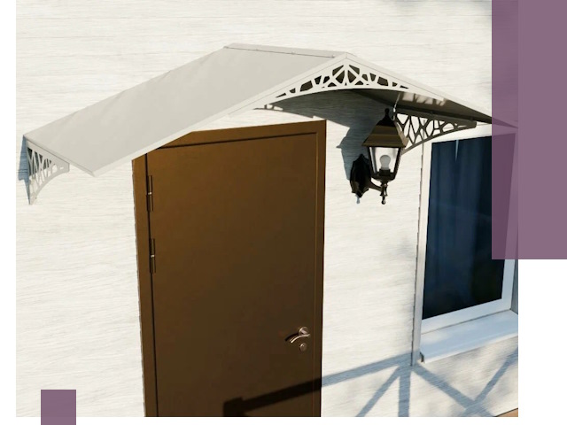 Металлические козырьки на входы и террасы в Ивантеевке