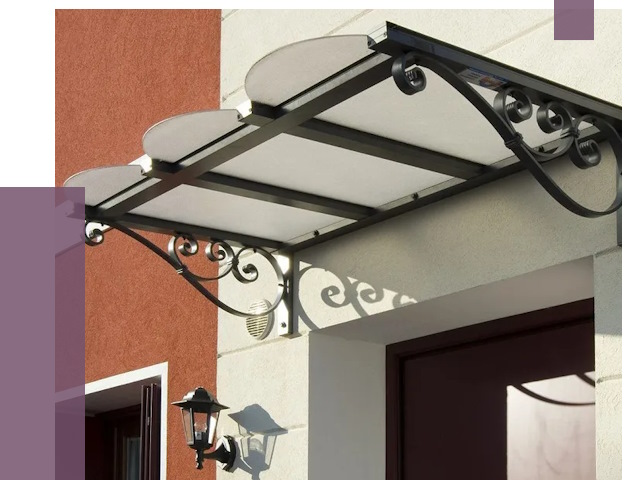 Односкатные козырьки в Ивантеевке от 8435 руб.  | ПРОЛЁТ-Внт