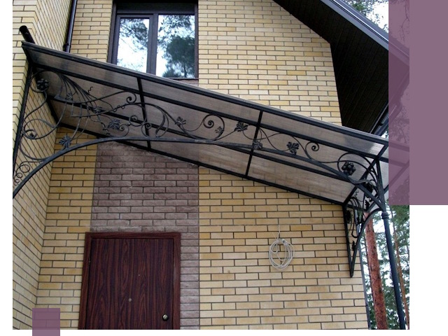 Односкатные козырьки из металла под ключ в Ивантеевке