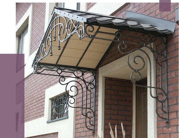 Двускатные козырьки в Ивантеевке под ключ от 12859 руб.