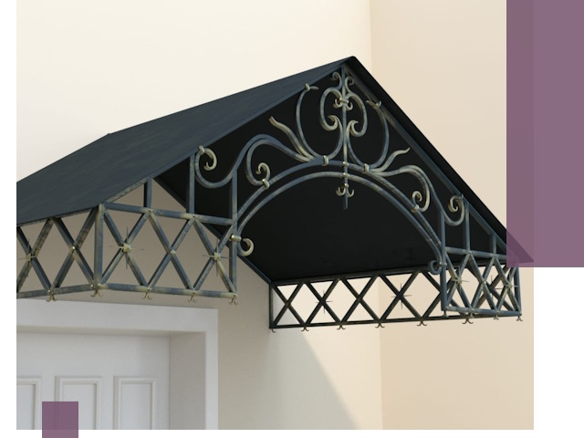 Двускатные металлические козырьки под ключ в Ивантеевке