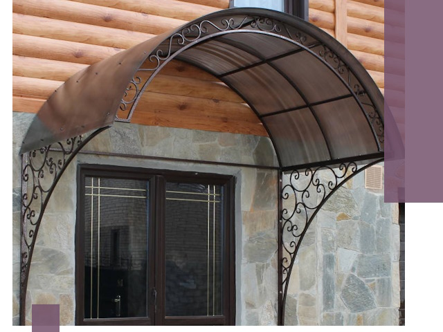 Арочные козырьки под ключ в Ивантеевке: изготовление и монтаж